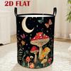 1pc Foldable Round Laundry Basket with Mushroom Forest Design - Space-Saving Collapsible Storage Hamper Suitable For, Room,, Books, Clothes, Basket Wi