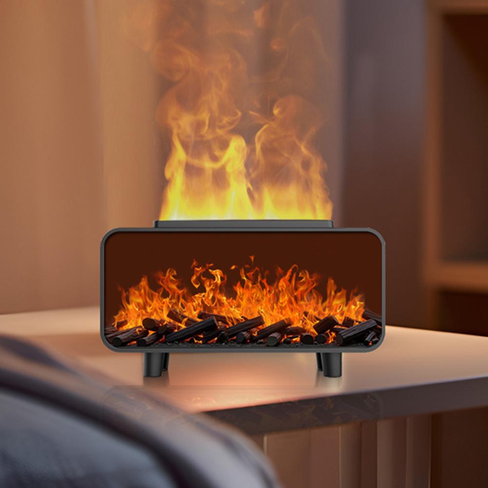 7 Colors Light Fire Aroma Diffuser Mute Work Ultrasonic Aroma Humidifier Flame Fire Diffuser Humidifier for Home Office Yoga Spa