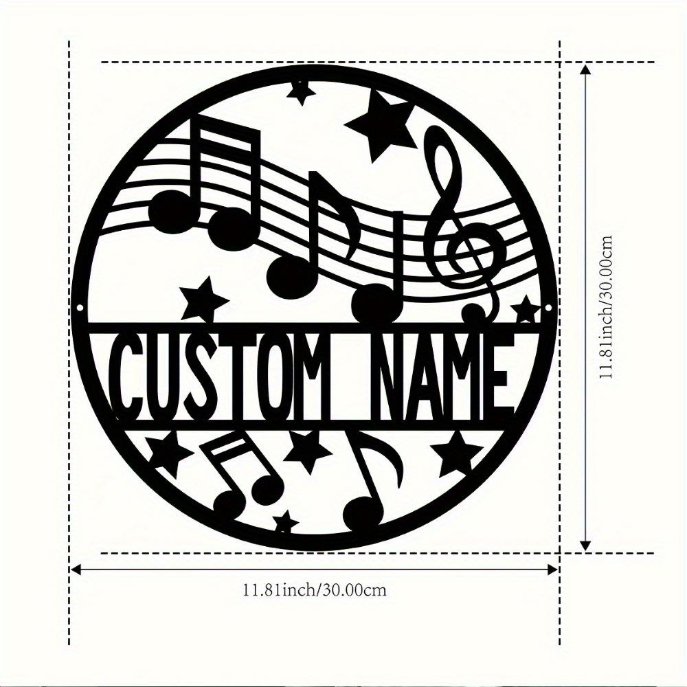 

Custom Metal Music Wall Art Personalized Family Name Sign Rustic Indoor Outdoor Decor Holiday Gift TYDZ003010