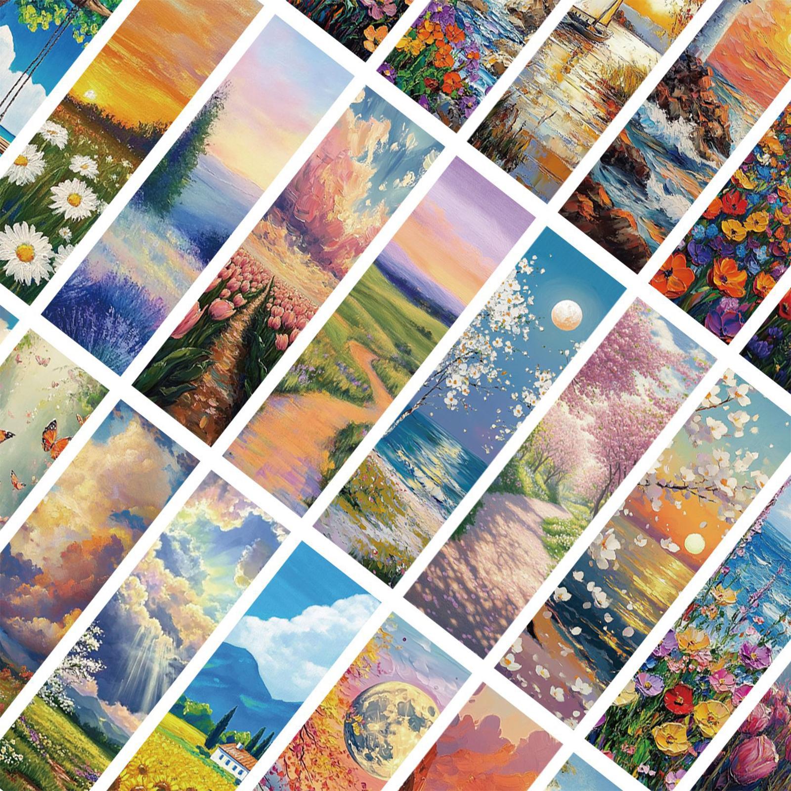 

30 штук Пейзажные закладки для книг 6x1,5 дюйма Разделители страниц для книг для Любителя книг Читателя Писателя Учителя Студента A