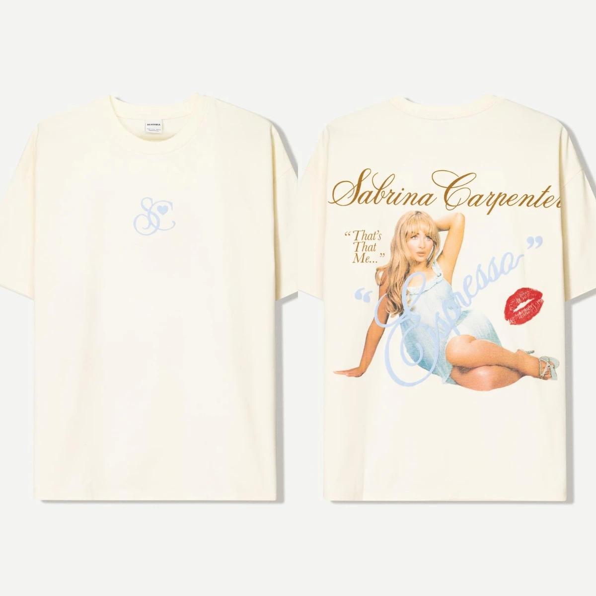 

2025 Хип-хоп футболка с коротким рукавом, футболка с принтом Сабрины Карпентер, топ с графикой с круглым вырезом, оверсайз, Y2k, короткий рукав, унисекс S