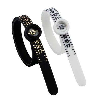 100pcs Ring Sizer Measuring Tool Acrylic Magnifying Glass Ring Soft Ruler Reusable Finger Size Gauge Jewelry Sizing Tool 1-17 USA Rings Size