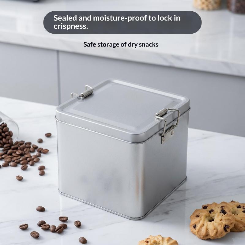 Rectangular Metal Iron Storage Box Durable Stackable Design with Lid for Cake Packaging Kitchen Organizer
