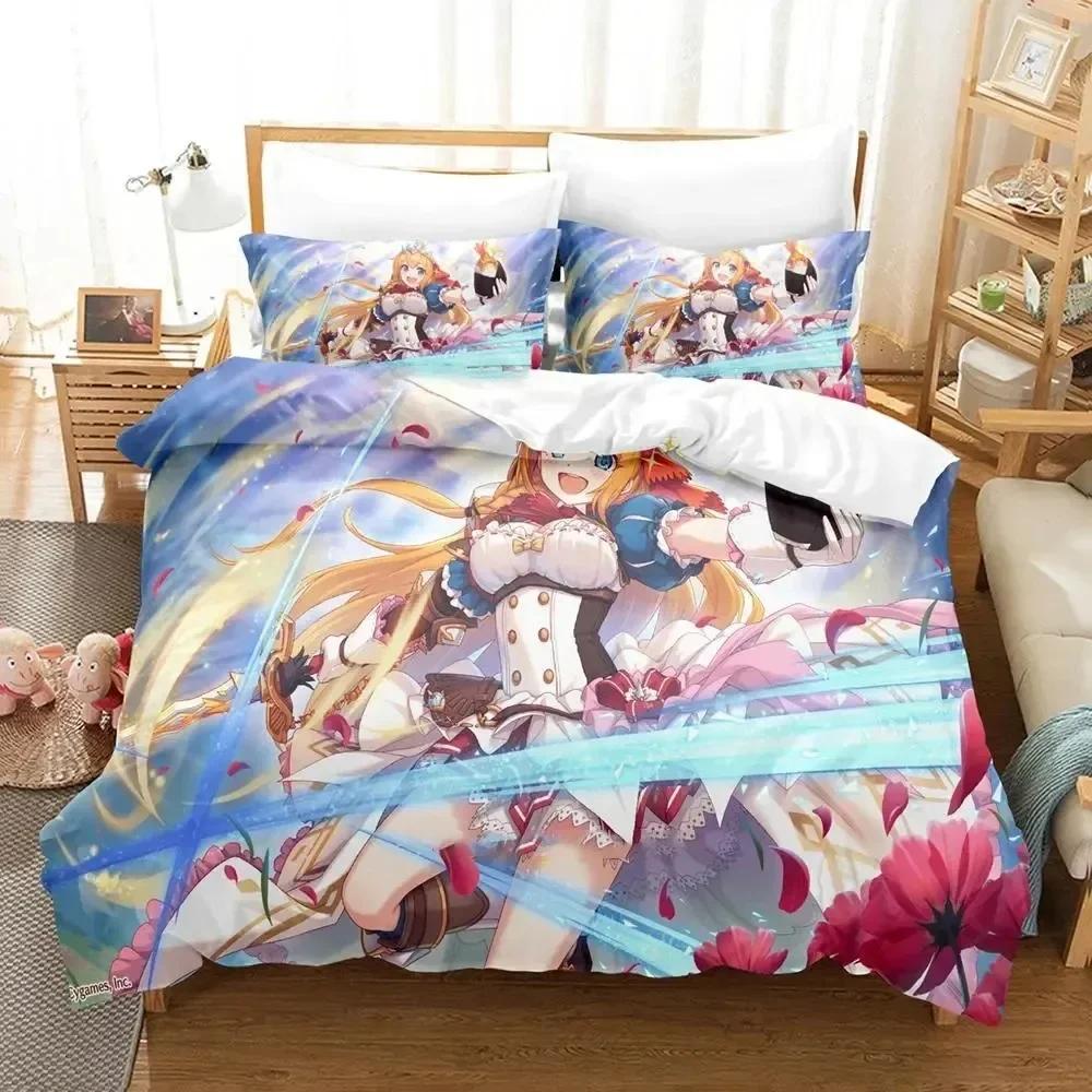 

Comforter Anime Princess Connect! Re Dive Bedding Set Printed Bed Set With Soft Single Double Queen Super King Size Comforter (quilt)-EU Single(135*200cm)3pcs