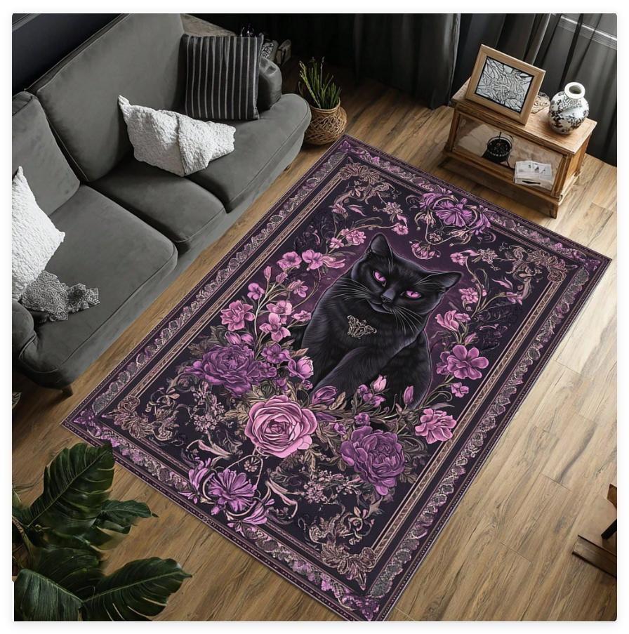 

Dark Victorian Rose Web Pattern Carpet Witchy Floral Decorative Floor Mat for Indoor Living Room Gothic Home Decoration 50x80cm