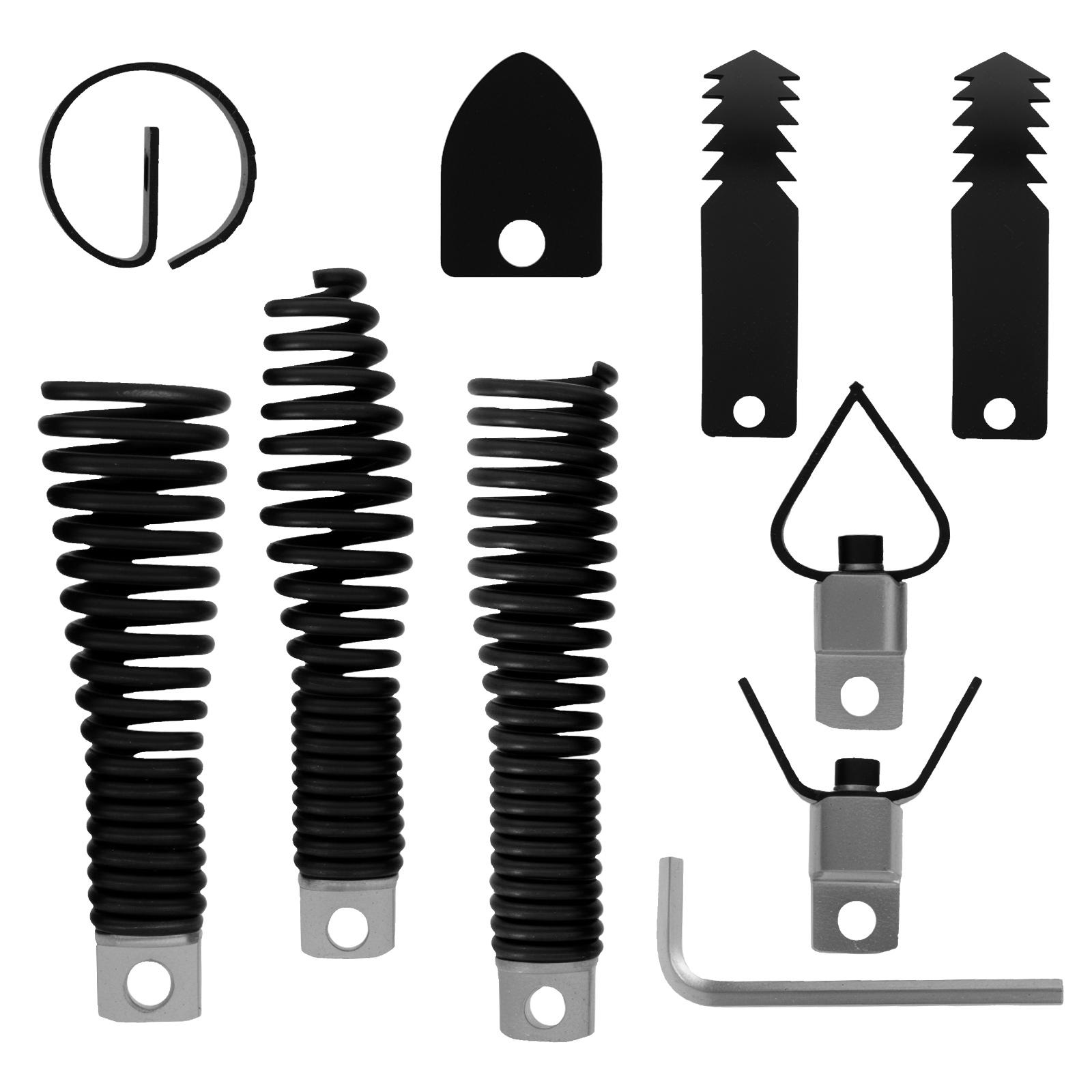 

Drain Auger Chain Attachment Drain Dredging Combination Cutter Head Clog Remover with Wrench Antirust Technical Pipe Augers Tool