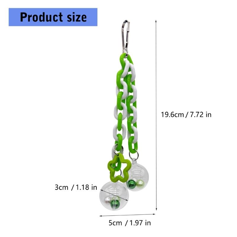 Interactive Bird Toy Transparent Chewing Ball Exercise Toy With Bright Color Beads For Small Pet Parrots Entertainment