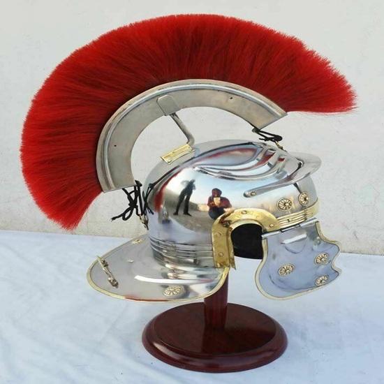 Römischer Zenturio Helm Handgefertigte Stahlrüstung Sammlerstück mit Ausstellungsständer Geschenk für Sie