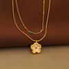 Korean Style Double Layer Flower Necklace for Women - Summer Fashion Clavicle Chain