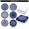 9.6cm Silicone Coasters Set for Various Cups and Mugs Nonslip Printed Pattern Cup Mat Heat Resistant Table Protectors