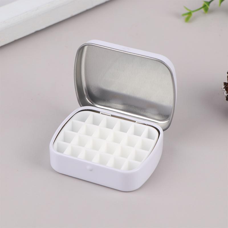 Portable Empty Watercolor Tin Box 12/24 Grids Mini Watercolor Paint Palette Travel Painting Paint Tray Art Supplies