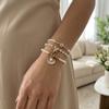Bohemian Imitation Pearl Starfish Handmade Bracelets Set for Women Dainty Shell Braided Rope Chain Stackable Jewelry Gift