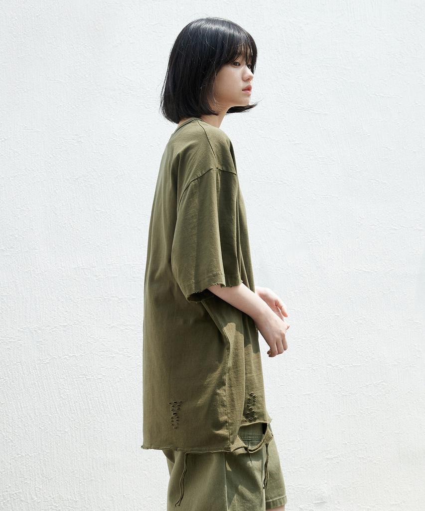 Minimal Project Grunge Short Sleeve T-Shirt (Khaki) Mst134