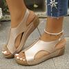 Fashion Summer Woman Sandals Shoes Soft Shoes Woman Plus Size Sandals Woman Wedge Walking Shoes Elegant Footwear Female Women Sandal