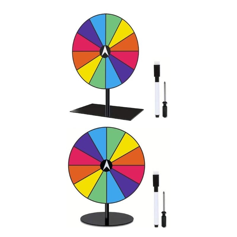Heavy Type Rotating Prizes Wheel Game Reusable Colorful Game Wheel with Durability Metal Base For Kids Adults