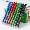 12Pcs Heat Erasable Pen Set 0.7Mm Erasable Gel Pens Bullet Nib Colored Gel Pen Smooth Writing School Office Stationery Supplies