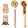4/5Pcs Bamboo Dish Scrub Brushes Replaceable Dish Brush Kitchen Wooden Cleaning Scrubbers Household Cleaning Brush Cleaning Tool
