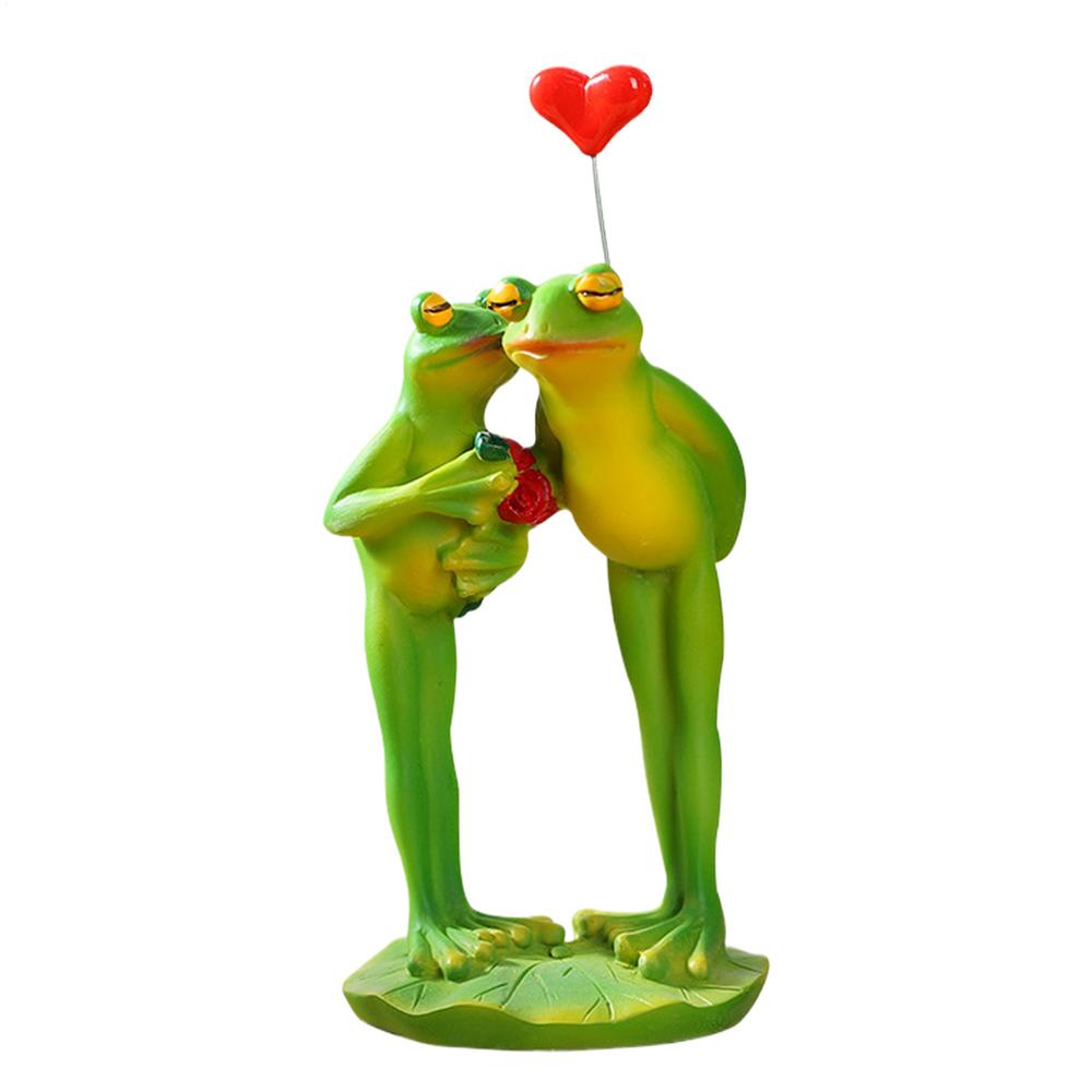 

Couple Frog Statue Decorative Sculpture for Desk Decorative Abstract Animal Figurines Tabletop Statues for Home Table Small зелений