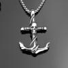 Men's Retro Anchor Skull Stainless Steel Pendant Necklace