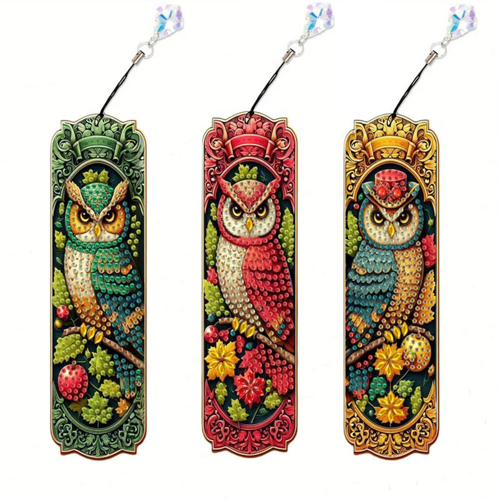 3Pcs Animal Themed DIY Diamond Painting Bookmark Diamond Bookmark Art Projects for Beginners Ideal Choice for Home Office Use