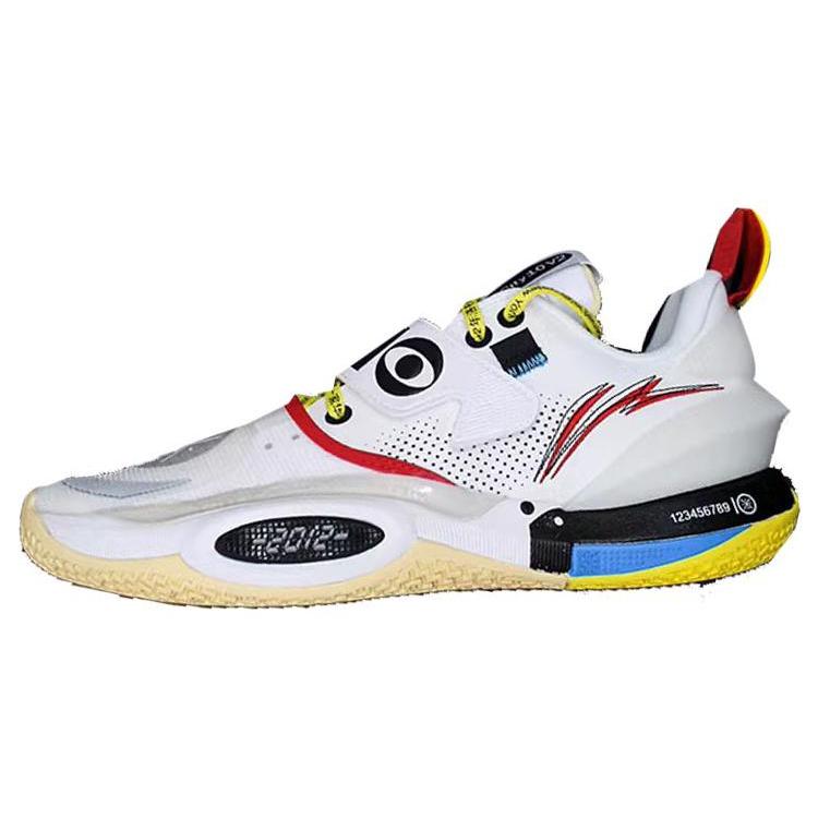 New Solestage x LiNing All City 10 Wade Anti Slip Wear Resistant Low Top Basketball Shoes Men's White Red Yellow ABAS173-4