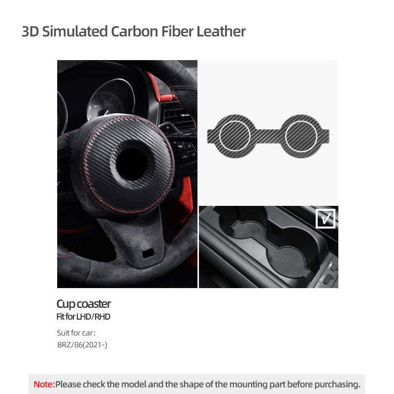 Betterhumz For Subaru BRZ/Toyota GR86 - Made of Alcantara Auto Water Storage Box Cup Holder Trim Car Interior Accessories