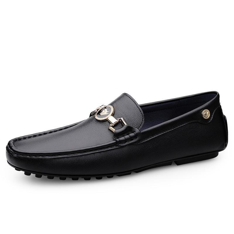 

Мужская обувь Обувь Дуду Весенне-осенние лоферы Мужские дышащие ленивые туфли на одной педали Большой размер Кожаная обувь мужская 37 чёрный