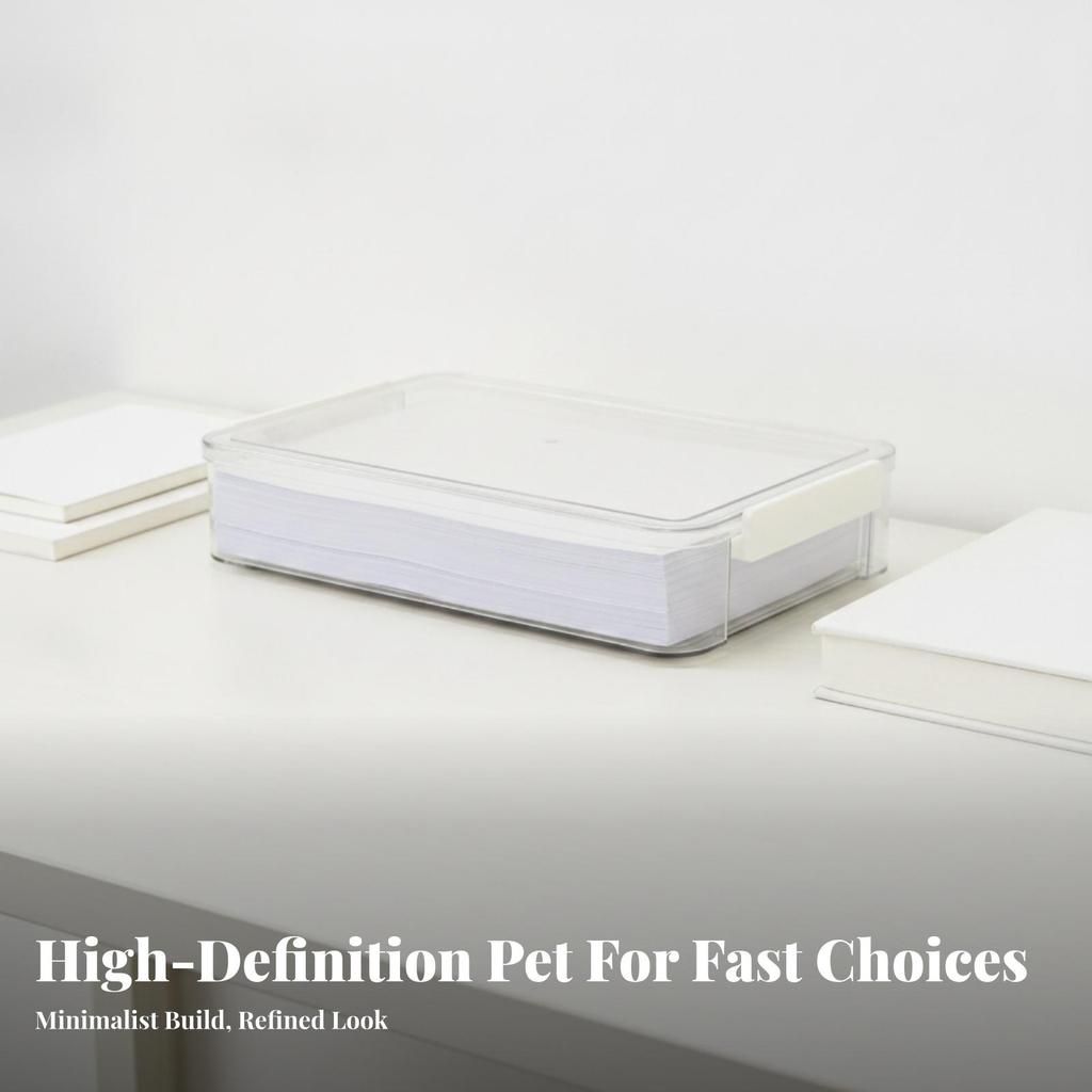 Rectangular Synthetic Storage Box Secure with Latch Sturdy for Desk