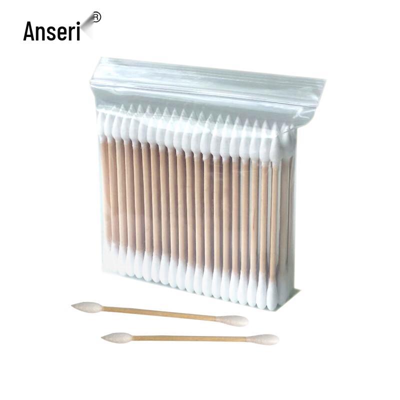 Anshairui Double-Ended Birch Wood Laboratory Cotton Swabs