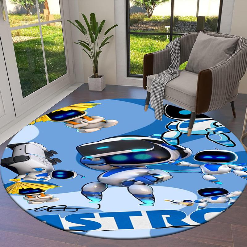 ASTRO BOT Round Area Rug,Carpet Rug for Living Room Bedroom Sofa Playroom Decor,Non-slip Floor Mat