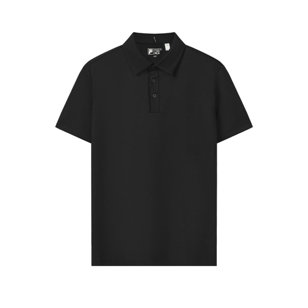 

FILA White Simple Versatile Solid Color Cool Touch Polo Shirt Men tops Black F11M623135FBK M