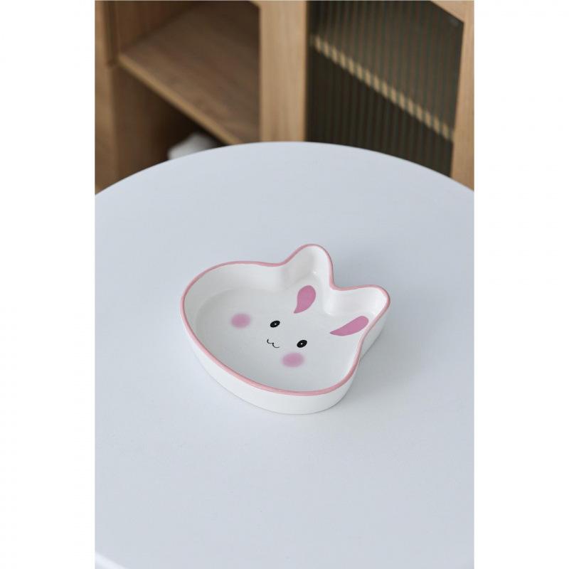 Cute Animal Series High-Footed Ceramic Pet Bowl - Neck Protection & Anti-Black Chin Design for Cats and Dogs