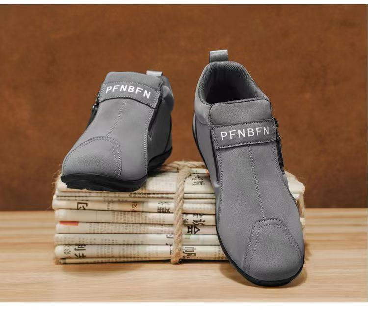 Men's Lightweight Mid-Top Slip-On Casual Shoes - Versatile, Fashionable, Wear-Resistant, and Anti-Slip Flats