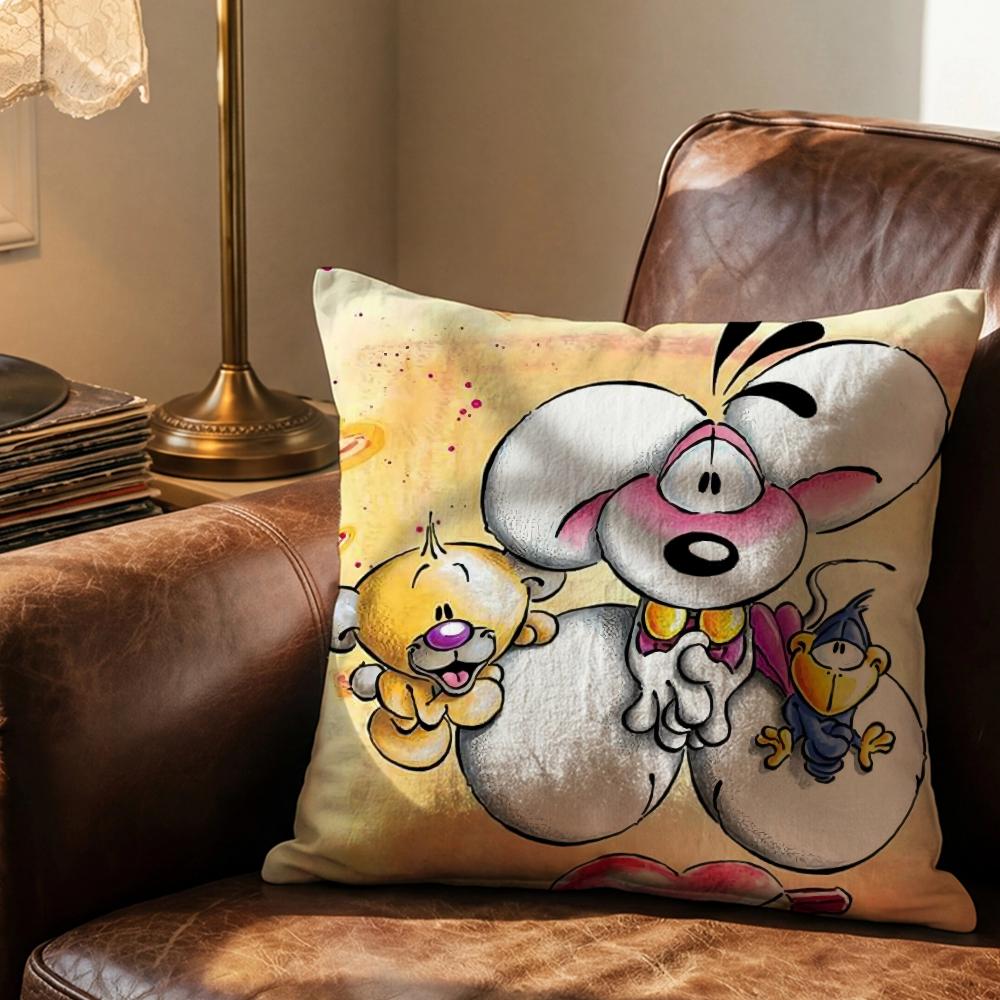 Cartoon D-Diddl Ratte Kissenbezug Weich & Leicht zu Waschen Kissenhülle – Vielseitig für Sofa, Bett, Reisen und Büro