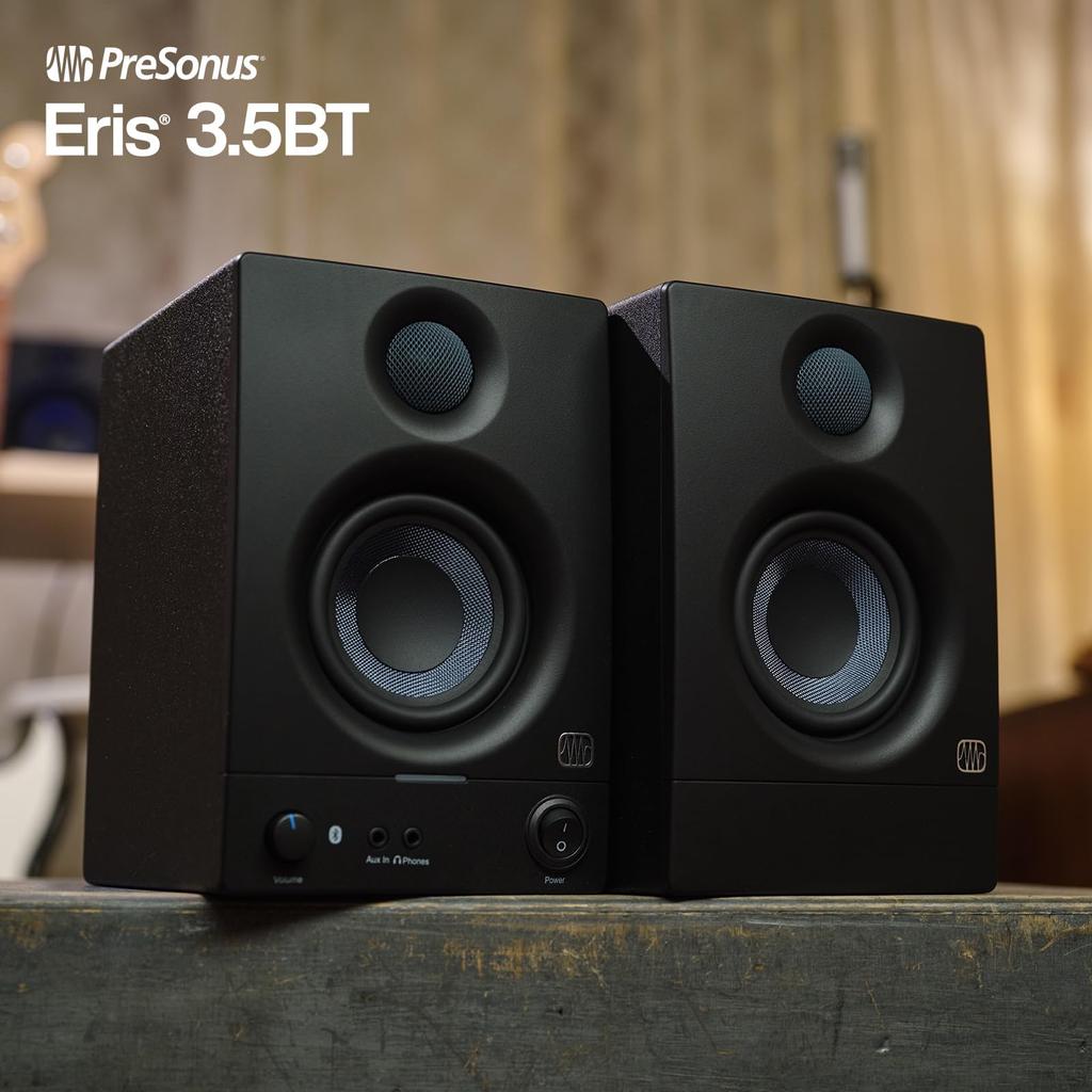 PreSonus Eris Active Bluetooth Enabled 3.5BT (2nd Gen) 2-Way Monitors, 3.5 inches, (Pair)