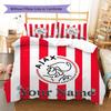 AFC Ajax Custom Name Pattern Bedding,Quilt Set Quilt Cover Pillowcase Home Birthday Gift(1 * Duvet Cover + 2 * Pillowcase, Without Core)
