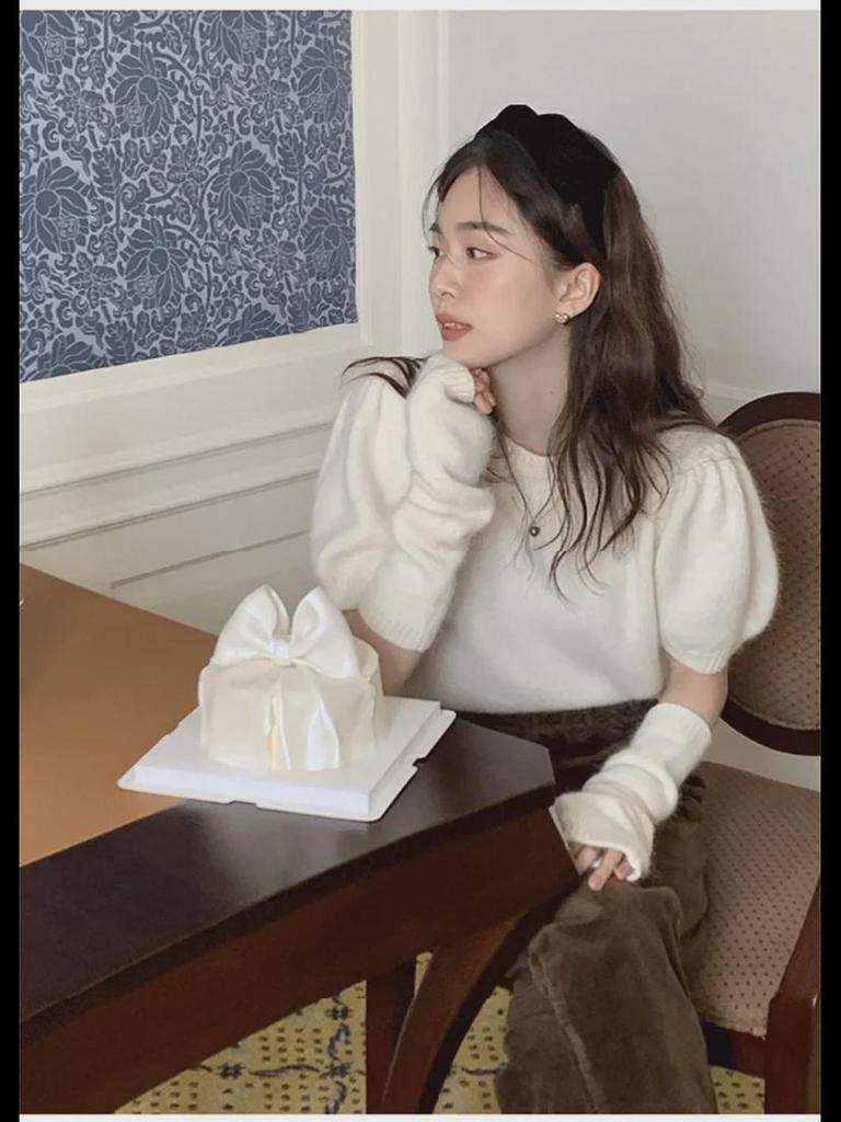 Korean Puff Sleeve Sweater for Women - New Design, Versatile for Autumn, Winter, and Spring