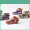 Resin Crystal Dragon Head Figurine With Natural Waterstone For Home Office Decor