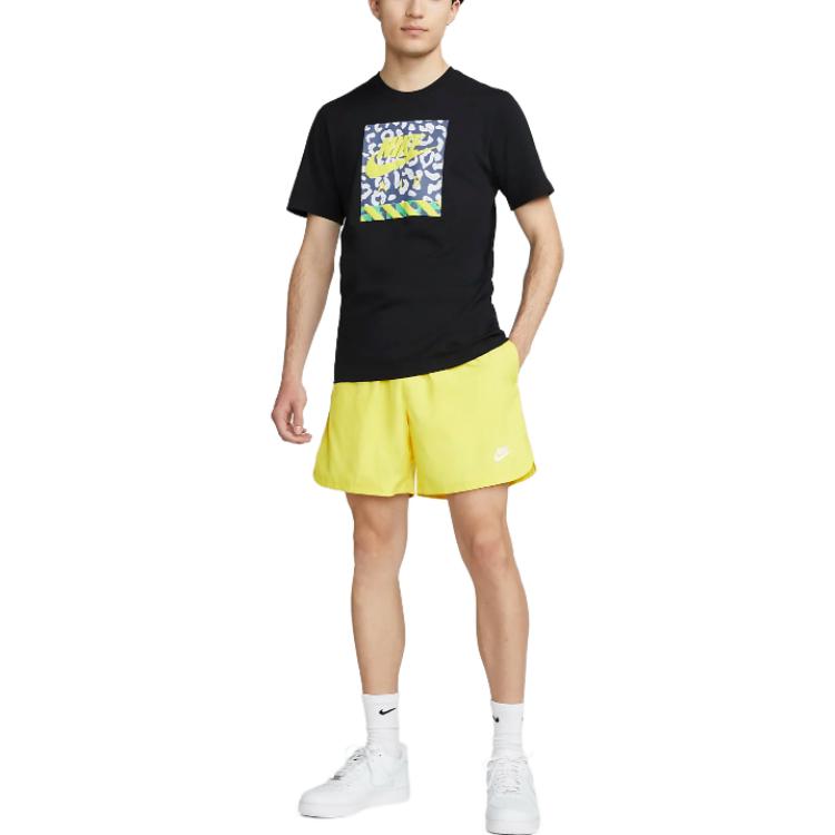 Nike Logo Print Round Neck Short Sleeve T-Shirt Men Tops Black FB9816-010