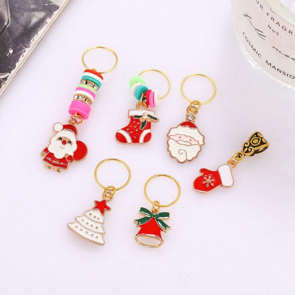 Święty Mikołaj Świąteczna Gumka do Włosów Warkocz Włosów Tubki do Warkoczy Słodkie Dreadloki Koralik Prezent