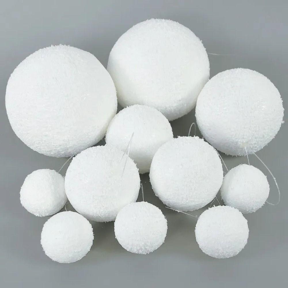 6Pcs White Foam Christmas Balls Wedding Holiday Supplies Portable Home Decorations