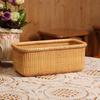 Basket Natural Rattan Wooden Storage Box -Cane-on-cane Weave Nantucket Basket– Cabinet and Shelf Basket Organizer with - Multi-Purpose Organizer