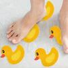 12-Pack Cute Yellow Duck Bathroom Stickers - Non-Slip Shimmering Eyes, High-Quality Adhesive for Bathtub, Shower Wall Tiles - Easy Peel & No Residue