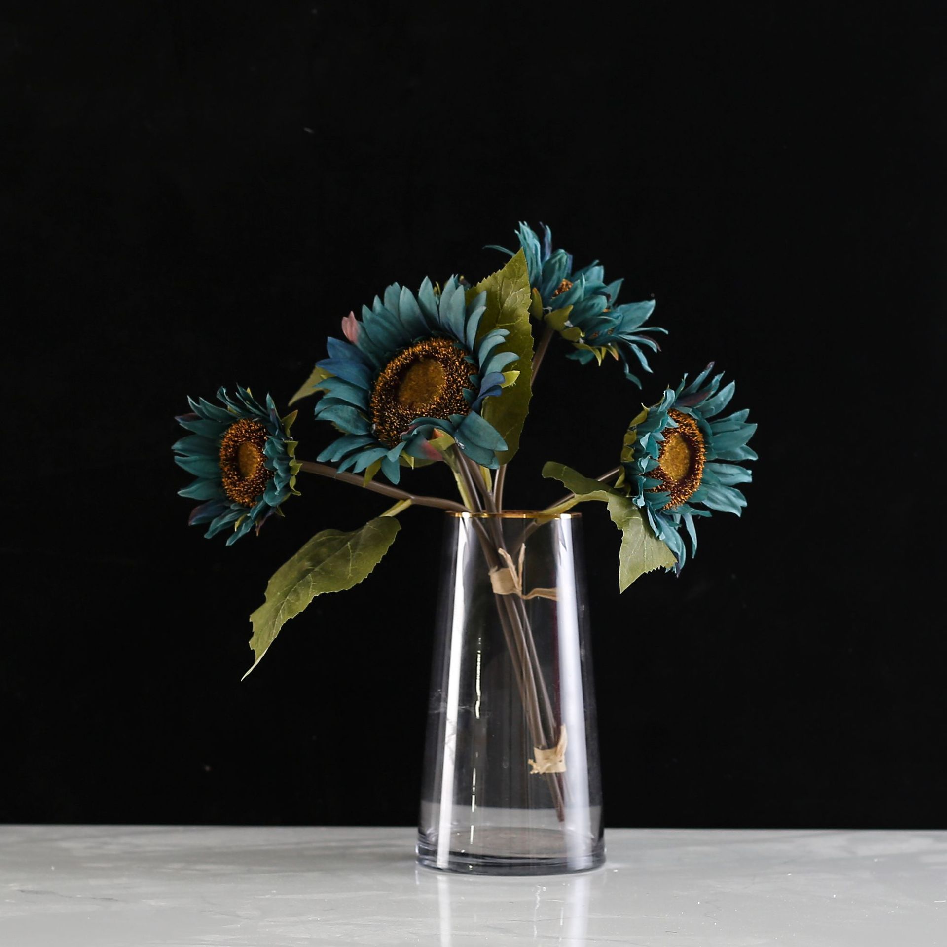 

Симуляция цветка подсолнуха с 7 головками, Искусственная цветочная композиция, Букет подсолнухов, Домашнее украшение для гостиной, Пластиковое цветочное украшение синий