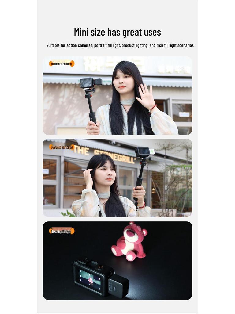 Magnetic Dimmable Beauty Fill Light for OSMO Pocket3 & Action5Pro Cameras