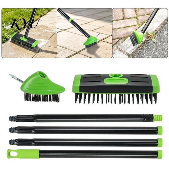 Outdoor Floor Gap Brush 3-in-1 Deck Brush, Scrub with Long Handle, Detachable Deep Cleaning for Pavers Weed Stone Joints, Patio, Pavers, Driveway,