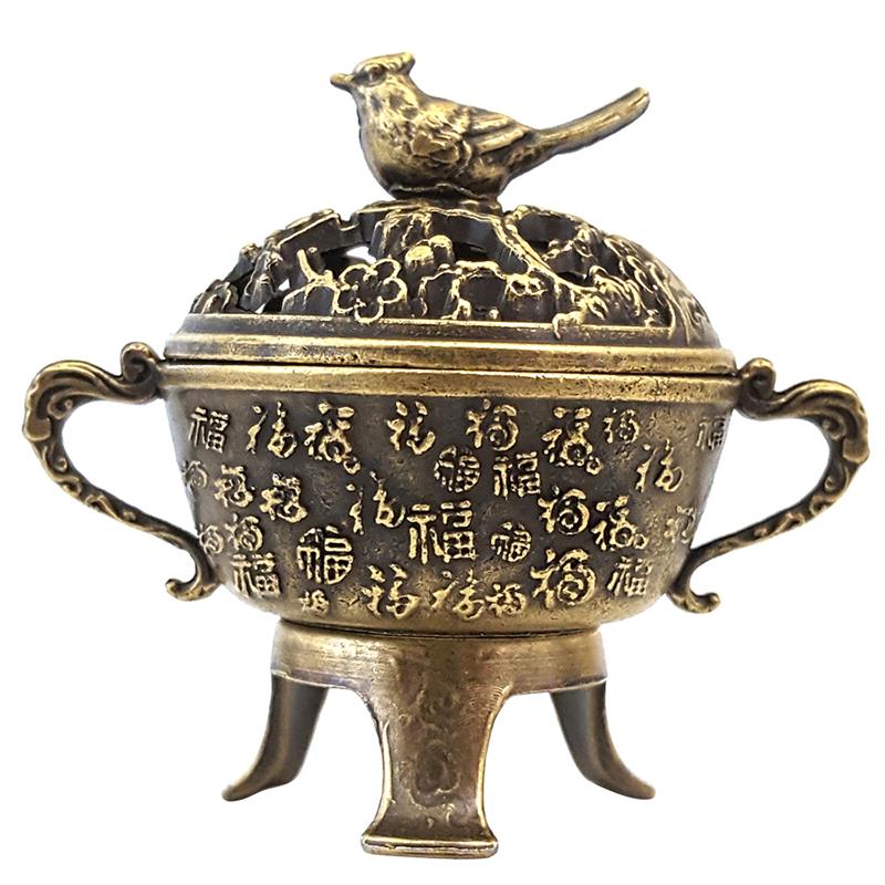 Elephant Lucky Incense Burner Metal Lotus Incense Burner Bowl Incense Holder With Handle Yoga Meditation Home Decor Ancientstyle