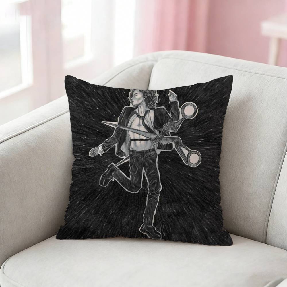 CConan Gray Wishbone Pillow Case Pattern Printed Pillowcase For Living Room Sofa Cushion Cover