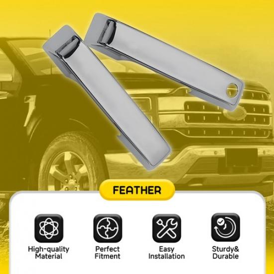 For    2024 Ford F150 Gloss Chrome Door Handle Covers Front Rear Set
