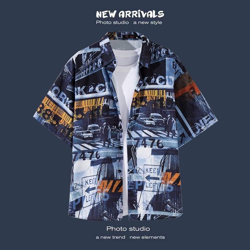 Men's Shirt Summer Hawaiian Shirt Casual Shirt Beach Shirt Short Sleeve Flower Plants Lapel Hawaiian Holiday Clothing